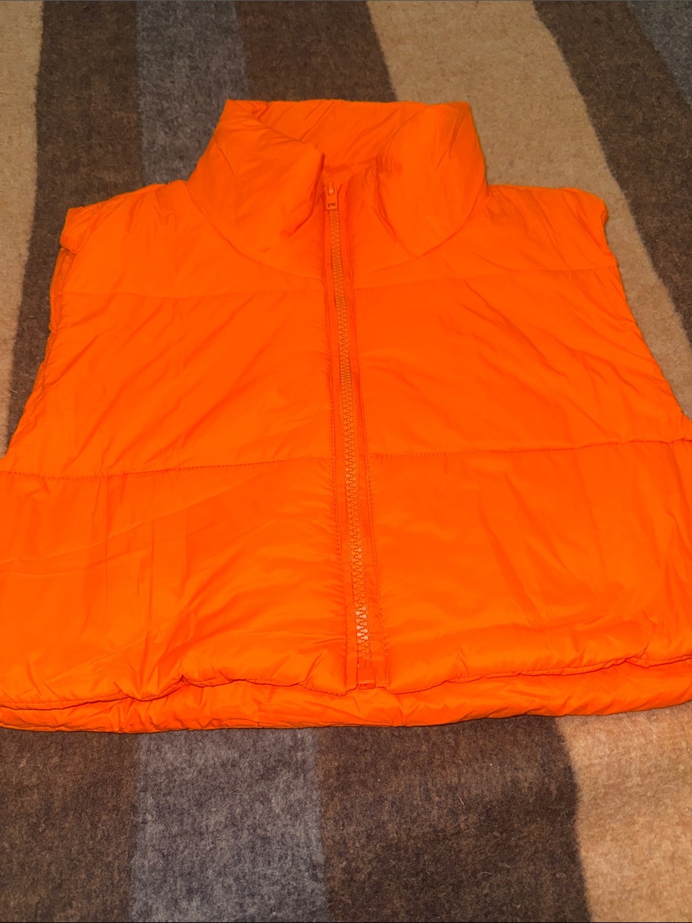 Better Be Neon Orange Packable Puffer Vest